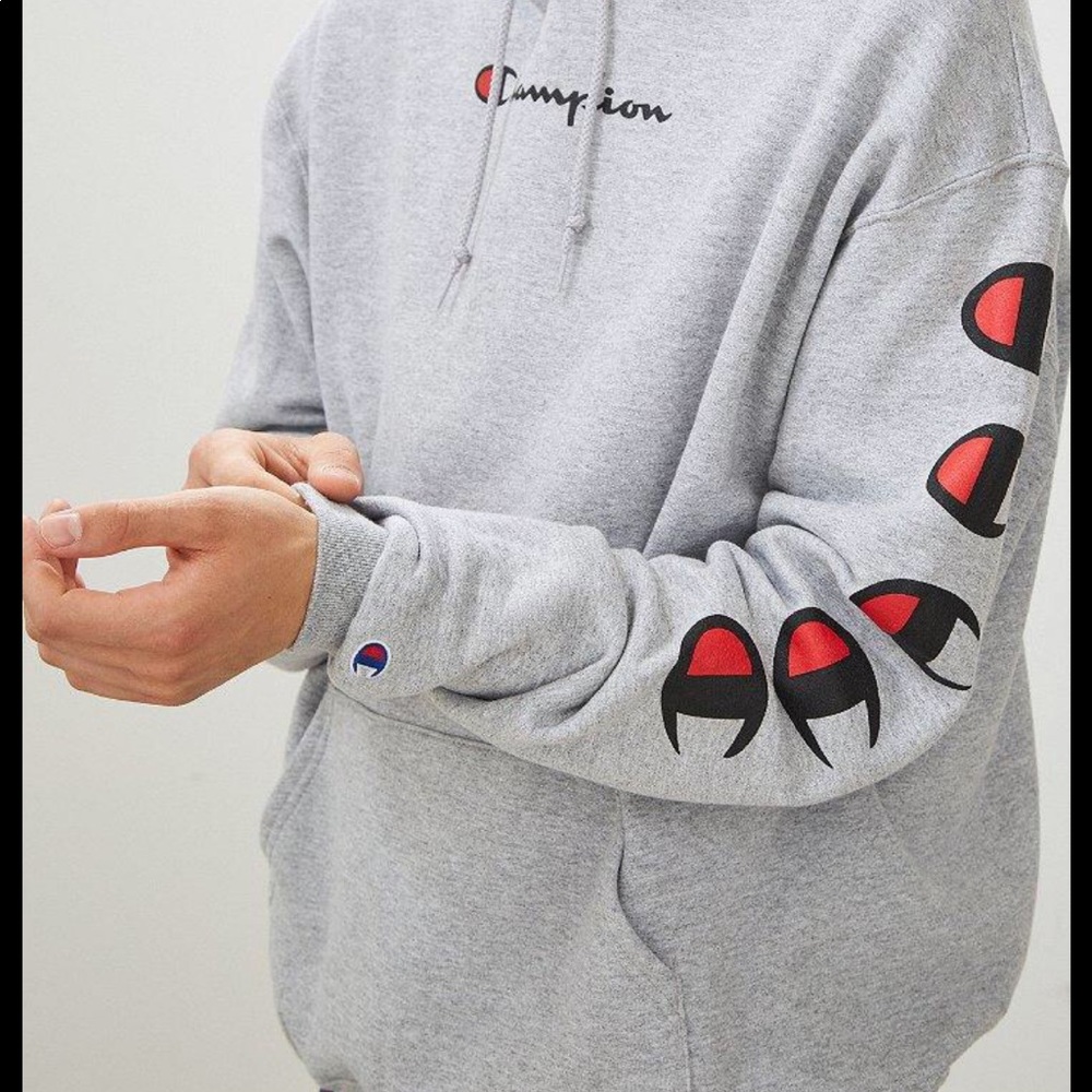 Grey small champion hoodie